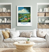 Berkshire Travel Poster Wall Art, Berkshire Travel Print, English Countryside Art Gift, Wall Art Print NQ Media Designs