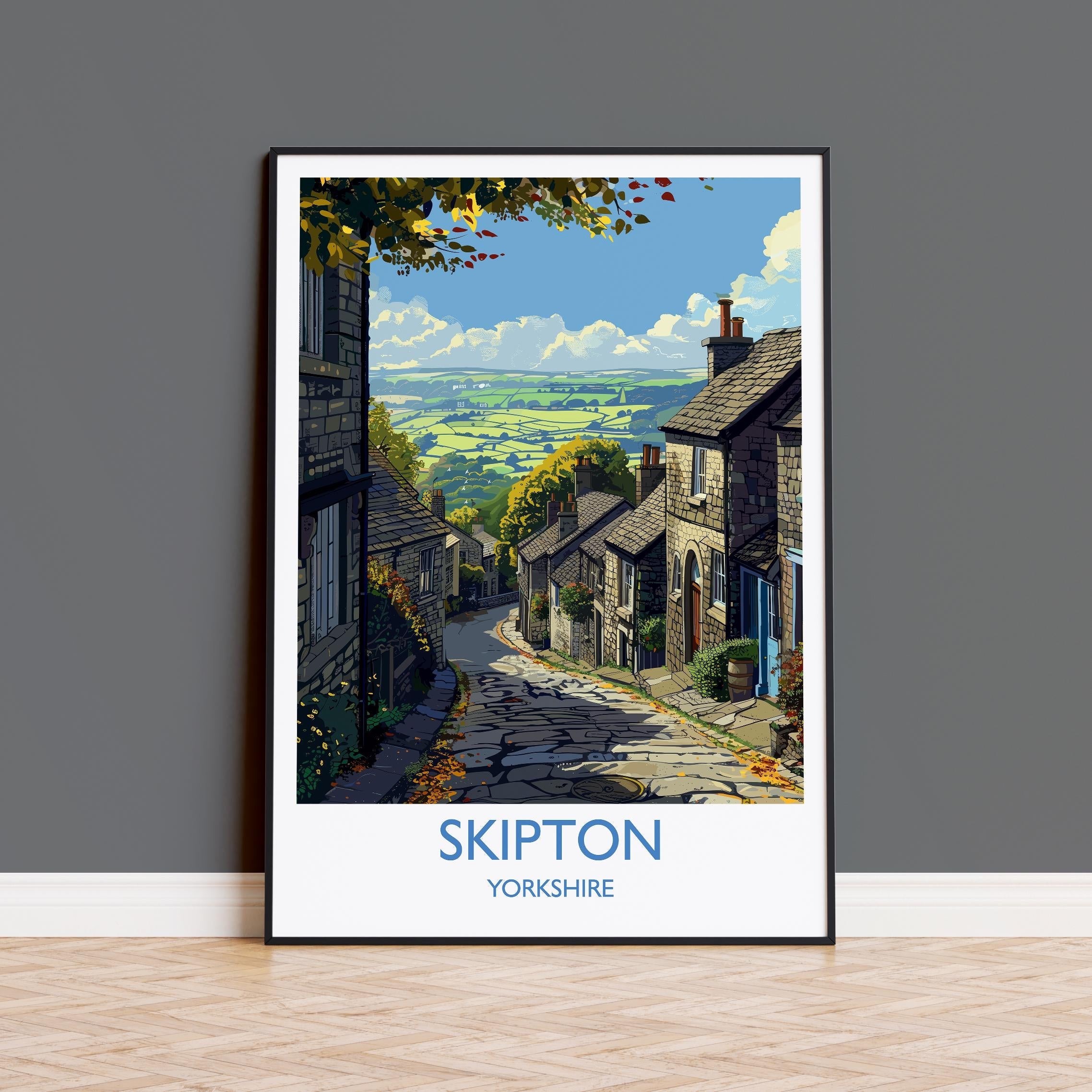 Skipton Travel Print Wall Art, Travel Poster of Skipton, Skipton Art Print, North Yorkshire Wall Print, Yorkshire Art Lovers Gift NQ Media Designs