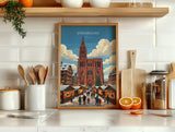 Strasbourg Christmas Market Poster, Alsace Winter Wall Art, Petite France Print, France Festive Travel Poster, Strasbourg Gift