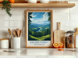 Kielder Forest Travel Print, Travel Poster of Kielder Forest, Kielder Water Reservoir, Kielder Forest Art, Northumberland Gift, NQ Media Designs