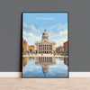 Nottingham Travel Print, Exchange Building Wall Art, Old Market Square Poster, Nottingham City Illustration, UK City Decor, Nottingham Gift
