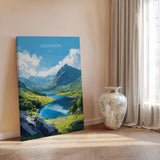 Snowdon Travel Poster Wall Art, Snowdon Travel Print, Wales, Welsh Art, Snowdonia Art lovers Gift, Wall Art Print NQ Media Designs