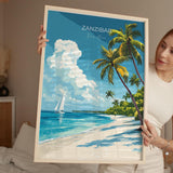 Zanzibar Travel Poster, Indian Ocean Island Art, Vibrant Wall Decor NQ Media Designs