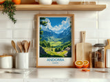 Andorra Travel Poster, Travel Print of Andorra, Europe, Andorra Wall Art Gift, Pyrenees Mountains Wall Decor Gift NQ Media Designs