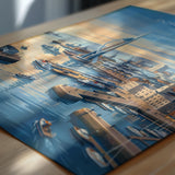 Portsmouth Travel Print Poster, Southsea & Spinnaker Tower Wall Art, Hampshire Coastal City Illustration, UK Travel Decor, Seaside Gift
