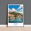Lyon France Print, Fourvière Wall Art with Border, Vieux Lyon Poster, France Travel Print, Lyon Gift Print