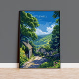 Kettlewell Travel Poster Wall Art, Travel Print of Kettlewell, Kettlewell Art Print, North Yorkshire Wall Print, Yorkshire Art Lovers Gift NQ Media Designs