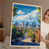 Denver Travel Print Wall Art, Travel Poster of Denver, Colorado, USA, Denver Art Lovers Gift NQ Media Designs