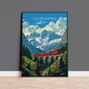 Glacier Express Train Wall Art Travel Poster, Travel Print of Glacier Express, Ski Poster, Switzerland Alps Art Travel Lovers Gift NQ Media Designs
