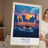 Mecca Poster Wall Art, Mecca Travel Print, Saudi Arabia Wall Art Gift, Mecca Art Lovers Gift, Travel Wall Decor NQ Media Designs