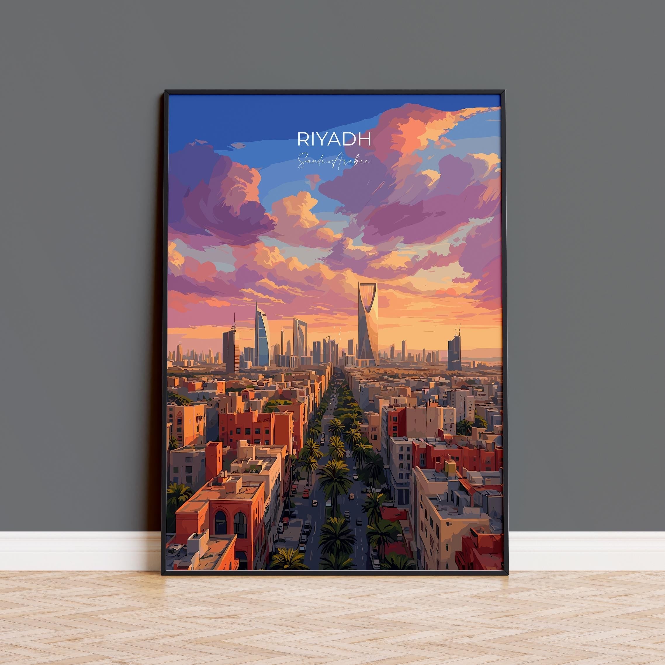 Riyadh Print Wall Art, Riyadh Travel Poster, Saudi Arabia Wall Art Gift, Riyadh Art Lovers Gift, Travel Wall Decor NQ Media Designs