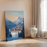 St Moritz Wall Art Travel Poster, Travel Print of St Moritz, Ski Poster, Switzerland Alps Art Travel Lovers Gift NQ Media Designs