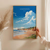Hunstanton Beach Travel Poster, Travel Print of Hunstanton Beach, Norfolk, England, Norfolk Art, Norfolk Gift, Wall Art Print