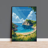 Lulworth Cove Travel Print, Travel Poster of Lulworth Cove, England, Dorset Coast Art Lovers Gift, Wall Art Print NQ Media Designs