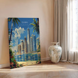 Dubai Travel Poster, Travel Print of Dubai, Dubai Marina Art lovers Gift, UAE Wall Art Gift NQ Media Designs
