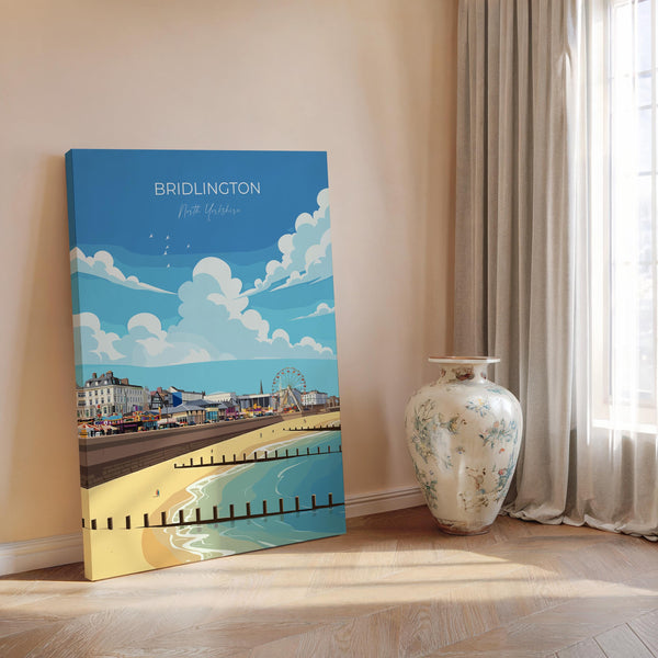 Bridlington Travel Poster, Travel Print of Bridlington, Yorkshire Gift, England, North Yorkshire Art, Bridlington Gift, Wall Art Print