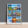 Favourite Places Travel Gift, Personalised Travel Memories Poster, Travel Print Collage, Custom Souvenir Gift for Travel Lovers
