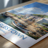 Charlestown Travel Print, Travel Poster of Charlestown, England, Cornwall Art, Charlestown Art Lovers Gift, Wall Art Print