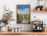Cardiff Wales Travel Print, Cardiff City Wall Art, Cardiff Castle Poster, Welsh Capital Illustration, Vintage Style UK City, Wales Gift NQ Media Designs