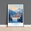 St Moritz Wall Art Travel Poster, Travel Print of St Moritz, Ski Poster, Switzerland Alps Art Travel Lovers Gift NQ Media Designs