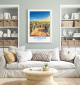 Samarkand Uzbekistan Travel Poster, Registan Square Wall Art, Silk Road Print, Central Asia Travel Poster, Islamic Architecture Decor