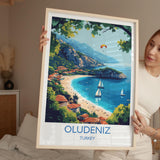 Oludeniz Travel Print Wall Art, Travel Poster of Oludeniz, Turkey Wall Art, Oludeniz Art Lovers Gift, Wall Art Print NQ Media Designs
