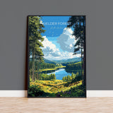 Kielder Forest Travel Print, Travel Poster of Kielder Forest, Kielder Water Reservoir, Kielder Forest Art, Northumberland Gift NQ Media Designs