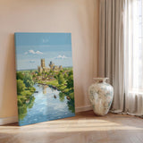 Ely Cathedral Travel Poster, Ely Cambridgeshire Wall Art, Historic England City Print, Gothic Cathedral Illustration, UK Decor, Ely Gift