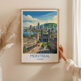 Montreal Canada Travel Poster, Montreal Skyline Wall Art, Old Montreal Print, Mount Royal Illustration, Quebec City Travel Decor