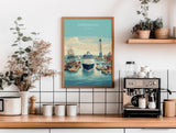 Portsmouth Travel Print Poster, Southsea & Spinnaker Tower Wall Art, Hampshire Coastal City Illustration, UK Travel Decor, Seaside Gift NQ Media Designs
