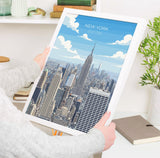 New York City Art Print, Manhattan Skyline Art Gift, Empire State Building Poster NQ Media Designs
