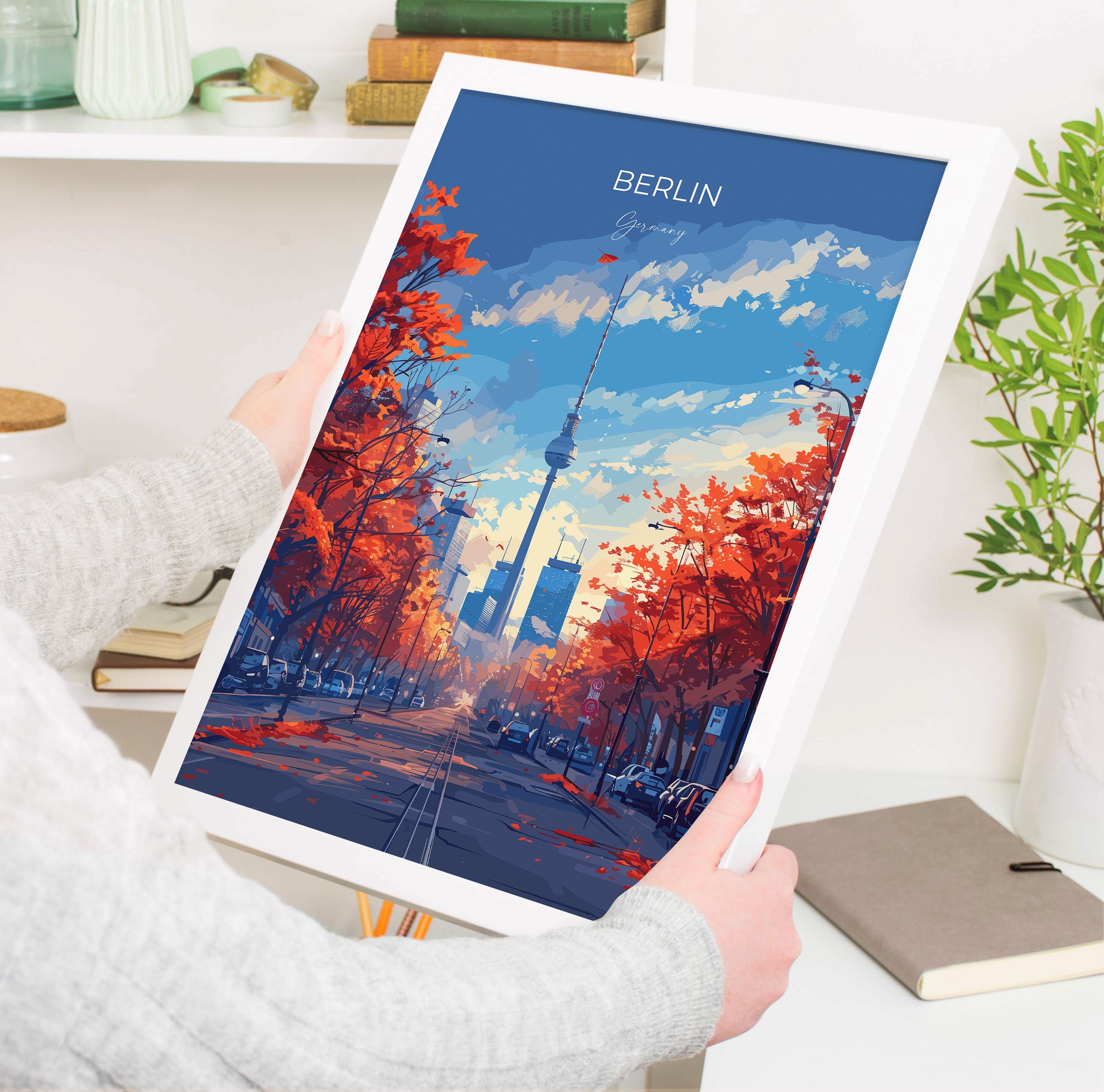 Berlin Travel Poster Wall Art, Travel Print of Berlin, Berlin Art Lovers Gift, Germany Art Gift NQ Media Designs
