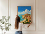 Cartagena Colombia Travel Print, Colourful Old Town Street Art, Cartagena Street Scene Poster, Caribbean Travel Wall Art, Vintage Style