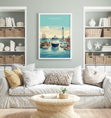 Portsmouth Travel Print Poster, Southsea & Spinnaker Tower Wall Art, Hampshire Coastal City Illustration, UK Travel Decor, Seaside Gift NQ Media Designs