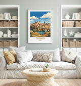 Toledo Spain Print, Toledo Cathedral Wall Art with Border, Alcazar Poster, Spain Travel Print, Toledo Gift Print