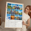 Favourite Places Travel Gift, Personalised Travel Memories Poster, Travel Print Collage, Custom Souvenir Gift for Travel Lovers