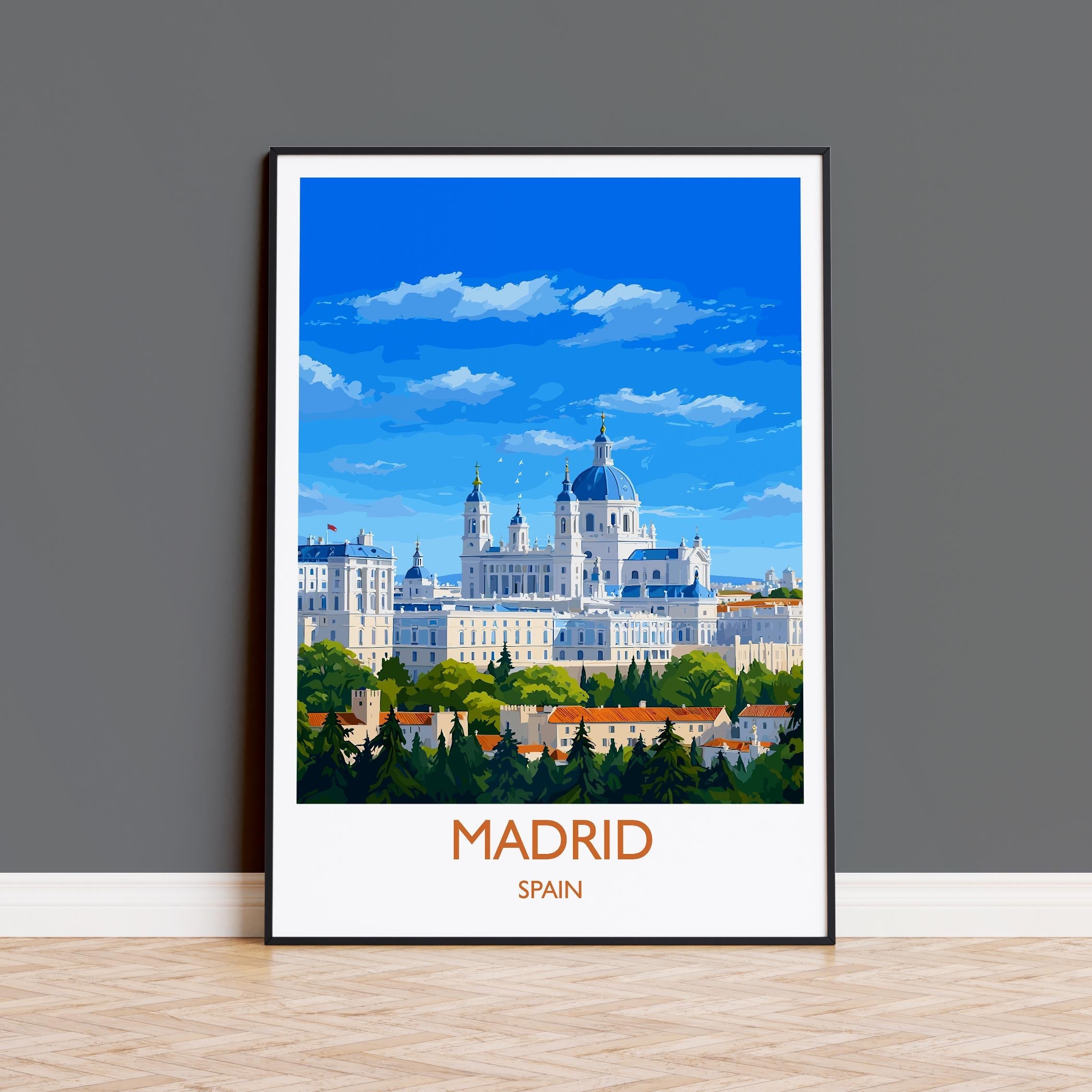 Madrid Travel Wall Art, Spain Print, Madrid Art Gift, Traveller Gift Art Poster, Holiday Gift NQ Media Designs
