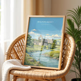 Bolton Abbey Poster, Yorkshire Dales Wall Art, Wharfedale Print, England Travel Poster, Bolton Abbey Gift