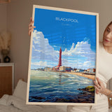 Blackpool Travel Print Wall Art, Travel Poster of Blackpool, England, Lancashire Seaside Art Lovers Gift, Travel Art Gift NQ Media Designs