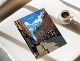 Leeds Travel Wall Art Poster, Travel Print of Leeds, West Yorkshire Wall Print, English City Art Gift NQ Media Designs
