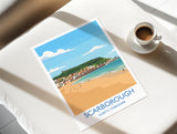 Scarborough Beach Travel Print, Travel Poster of Scarborough, North Yorkshire Gift, England, Scarborough Gift, Wall Art Print NQ Media Designs