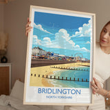 Bridlington Travel Print, Travel Poster of Bridlington, Yorkshire Gift, England, North Yorkshire Art, Bridlington Gift, Wall Art Print NQ Media Designs