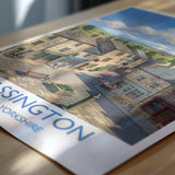 Grassington Print, Yorkshire Dales Wall Art with Border, North Yorkshire Poster, England Travel Print, Grassington Gift