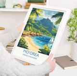Mo'orea Travel Poster Wall Art, Travel Print of Mo'orea, French Polynesia, South Pacific Islands Art Lovers Gift NQ Media Designs