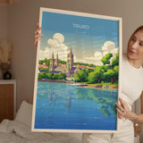Truro Travel Poster, Travel Print of Truro, England, Cornwall Art, Truro Cathedral Art Lovers Gift, Wall Art Print NQ Media Designs