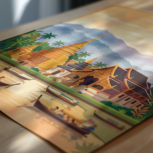 Chiang Mai Travel Poster, Travel Print of Chiang Mai, Thailand, Chiang Mai Art Lovers Gift, Wall Art Print