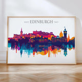 Edinburgh Travel Poster Skyline Wall Art Landscape, Travel Print of Edinburgh, Edinburgh Art Lovers Gift,Scotland Horizontal Art Gift NQ Media Designs