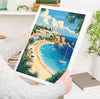 Rhodes Travel Poster, Travel Print of Rhodes, Greece Gift, Greek Islands Art Lovers Gift, Rhodes Wall Art Print