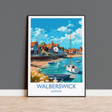 Walberswick Travel Print, Travel Poster of Walberswick, Walberswick Art Lovers Gift, Suffolk Coast Wall Art NQ Media Designs