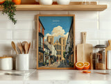 Ripon Cathedral Poster, Yorkshire Wall Art, Ripon Street Scene Print, England Travel Poster, Ripon Gift